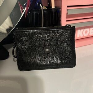 Michael Kors Black Leather Wristlet with Lock